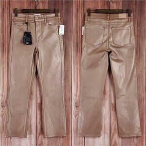 *FLAW* NWT Paige Cindy Womens Size 27 Pink Champagne Luxe Coating Jeans